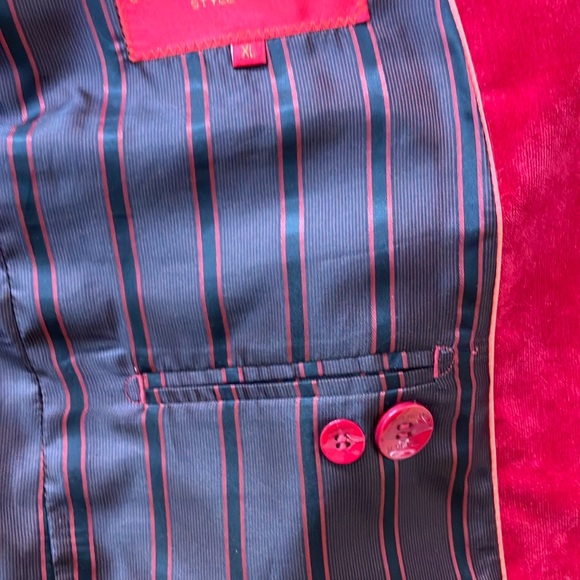 Inserch Red Embroidered Men's Blazer XL - Picture 3 of 8
